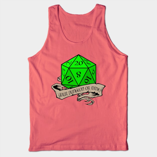 Green D20 Tank Top by RavenWake